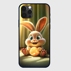 Чехол для iPhone 12 Pro Пасхальный зайка на диване, цвет: 3D-черный