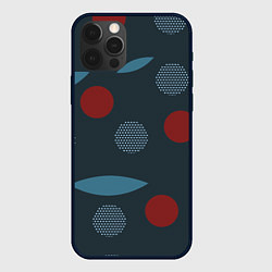 Чехол для iPhone 12 Pro Круги и листья, цвет: 3D-черный