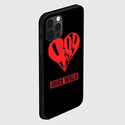 Чехол для iPhone 12 Pro Juice WRLD - heart, цвет: 3D-черный — фото 2
