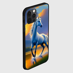Чехол для iPhone 12 Pro Белая лошадь на рассвете, цвет: 3D-черный — фото 2