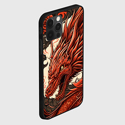 Чехол для iPhone 12 Pro Японский краcный дракон, цвет: 3D-черный — фото 2