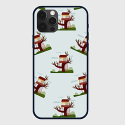 Чехол для iPhone 12 Pro Домик на дереве, дуб на фоне облаков, цвет: 3D-черный