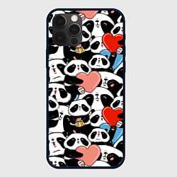 Чехол iPhone 12 Pro Панды с сердечками