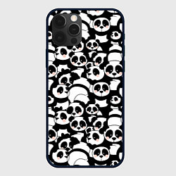 Чехол для iPhone 12 Pro Чёрно-белые панды, цвет: 3D-черный