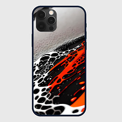 Чехол iPhone 12 Pro Черно-оранжевые капли