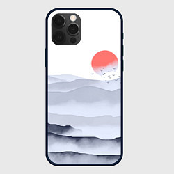 Чехол iPhone 12 Pro Японский пейзаж - восход солнца