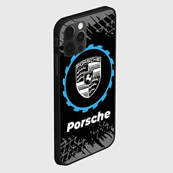 Чехол для iPhone 12 Pro Porsche в стиле Top Gear со следами шин на фоне, цвет: 3D-черный — фото 2