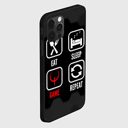 Чехол для iPhone 12 Pro Eat, sleep, Quake, repeat, цвет: 3D-черный — фото 2