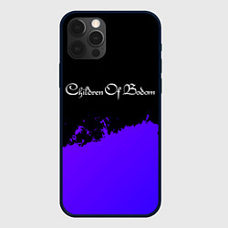 Чехол iPhone 12 Pro Children of Bodom purple grunge