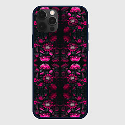 Чехол iPhone 12 Pro Ярко-розовые неоновые лилии