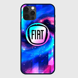 Чехол для iPhone 12 Pro Fiat неоновый космос, цвет: 3D-черный