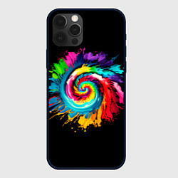 Чехол iPhone 12 Pro Тай-дай разноцветная спираль