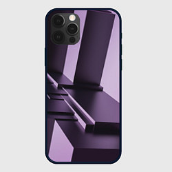 Чехол для iPhone 12 Pro Фиолетовая геометрия, цвет: 3D-черный