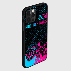 Чехол для iPhone 12 Pro Nine Inch Nails - neon gradient: символ сверху, цвет: 3D-черный — фото 2