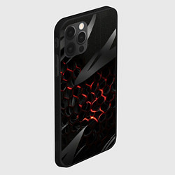 Чехол для iPhone 12 Pro Black and red abstract, цвет: 3D-черный — фото 2