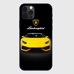 Чехол для iPhone 12 Pro Итальянский спорткар Lamborghini Aventador, цвет: 3D-черный