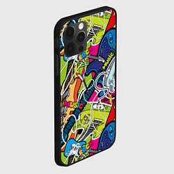 Чехол для iPhone 12 Pro Guitars - pop art pattern, цвет: 3D-черный — фото 2