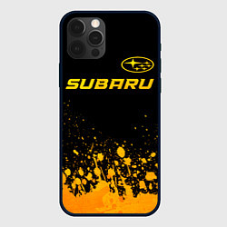 Чехол iPhone 12 Pro Subaru - gold gradient: символ сверху
