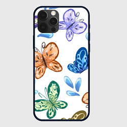 Чехол для iPhone 12 Pro Стая водных бабочек, цвет: 3D-черный