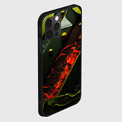 Чехол для iPhone 12 Pro Оранжевые брызги, цвет: 3D-черный — фото 2