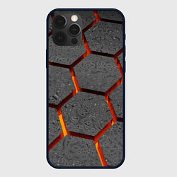 Чехол iPhone 12 Pro Металлические плиты и лава