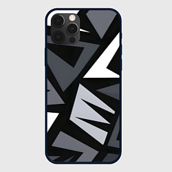 Чехол для iPhone 12 Pro Геометрический камуфляж, цвет: 3D-черный