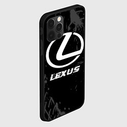 Чехол для iPhone 12 Pro Lexus speed на темном фоне со следами шин, цвет: 3D-черный — фото 2