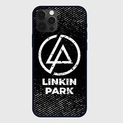 Чехол iPhone 12 Pro Linkin Park с потертостями на темном фоне