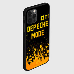 Чехол для iPhone 12 Pro Depeche Mode - gold gradient: символ сверху, цвет: 3D-черный — фото 2