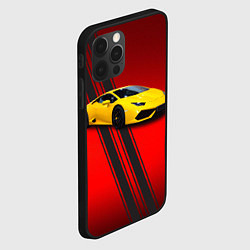 Чехол для iPhone 12 Pro Итальянский гиперкар Lamborghini Aventador, цвет: 3D-черный — фото 2