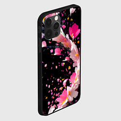 Чехол для iPhone 12 Pro Вихрь розовых лепестков, цвет: 3D-черный — фото 2