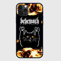 Чехол iPhone 12 Pro Behemoth рок кот и огонь