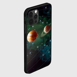 Чехол для iPhone 12 Pro Планетная система, цвет: 3D-черный — фото 2