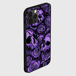 Чехол для iPhone 12 Pro Узор Розы и Черепа, цвет: 3D-черный — фото 2