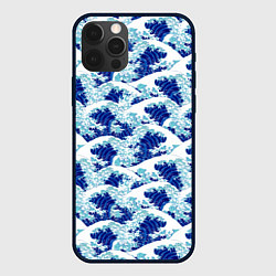 Чехол iPhone 12 Pro Японские синие волны