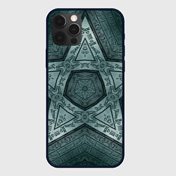 Чехол для iPhone 12 Pro Звёздочный древний набор сигилов, цвет: 3D-черный