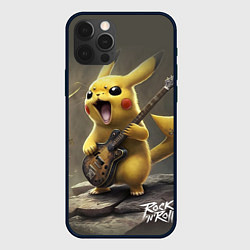 Чехол для iPhone 12 Pro Pikachu rock, цвет: 3D-черный