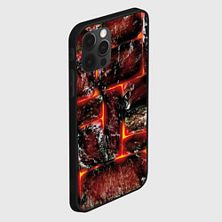 Чехол для iPhone 12 Pro Камни в пылающей лаве, цвет: 3D-черный — фото 2