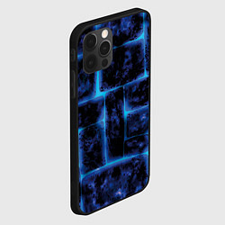 Чехол для iPhone 12 Pro Камни и голубой неон, цвет: 3D-черный — фото 2