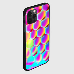 Чехол для iPhone 12 Pro Розовая чешуя - текстура, цвет: 3D-черный — фото 2