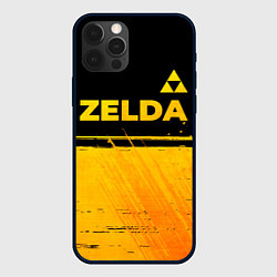 Чехол iPhone 12 Pro Zelda - gold gradient: символ сверху