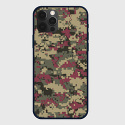 Чехол для iPhone 12 Pro Красно - зеленый камуфляж, цвет: 3D-черный