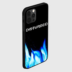 Чехол для iPhone 12 Pro Disturbed blue fire, цвет: 3D-черный — фото 2