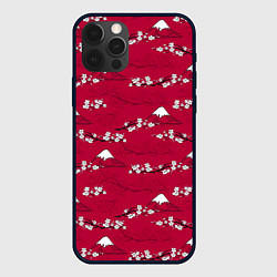 Чехол iPhone 12 Pro Японский паттерн - цветение сакуры