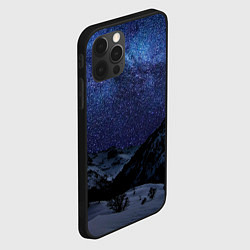 Чехол для iPhone 12 Pro Снежные горы и космос, цвет: 3D-черный — фото 2
