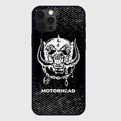 Чехол iPhone 12 Pro Motorhead с потертостями на темном фоне
