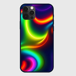 Чехол iPhone 12 Pro Неоновые радужные разводы