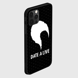 Чехол для iPhone 12 Pro Date A Live glitch на темном фоне, цвет: 3D-черный — фото 2