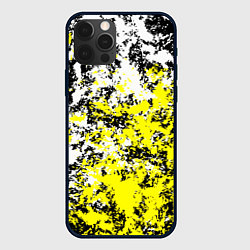 Чехол для iPhone 12 Pro Белая и жёлтая краска, цвет: 3D-черный