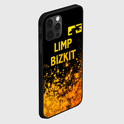 Чехол для iPhone 12 Pro Limp Bizkit - gold gradient: символ сверху, цвет: 3D-черный — фото 2